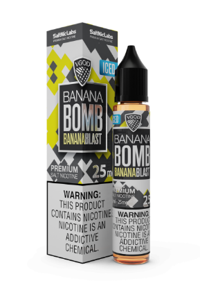 تصویر  VGOD SaltNic Eliquid Iced Banana Bomb || سالت نیکوتین ویگاد بمب موز یخ