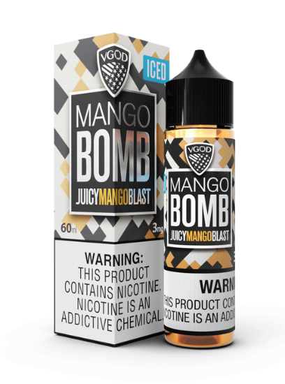 تصویر  VGOD Juice  E Liquid Iced Mango Bomb || جویس ویگاد بمب انبه یخ