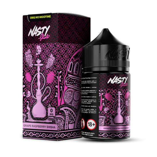 تصویر  جویس انگور تمشک نستی (فری بیس) | Nasty Juice Shisha Grape Raspberry Freebase